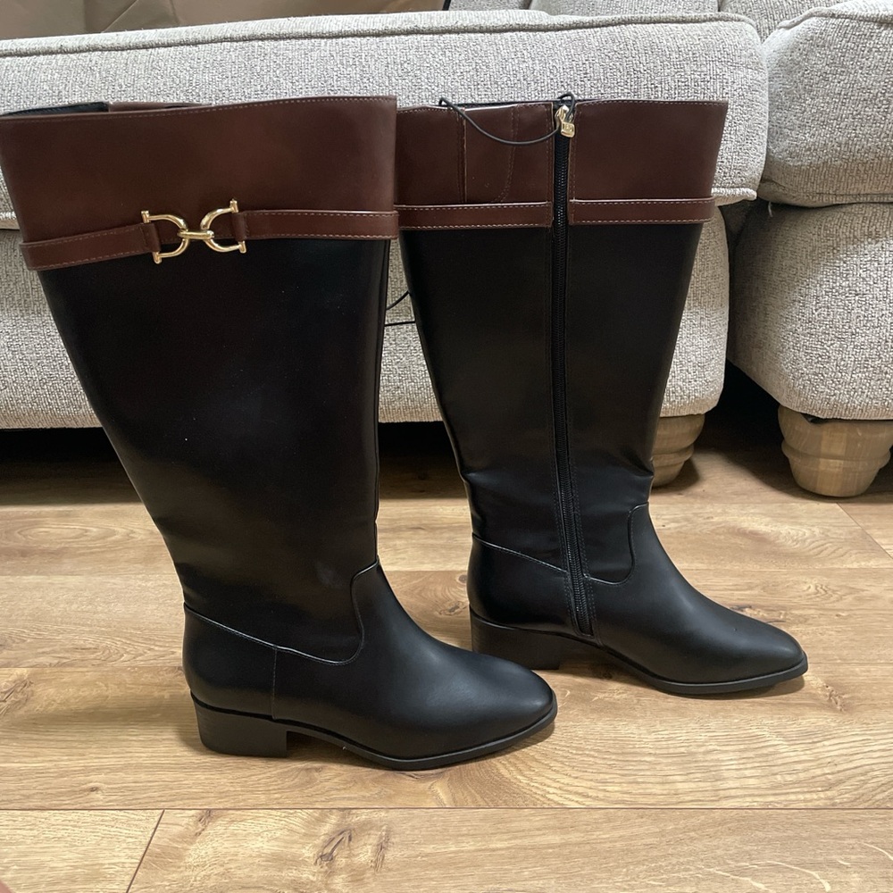 Liz Claiborne Black and Brown Over the Knee Boots